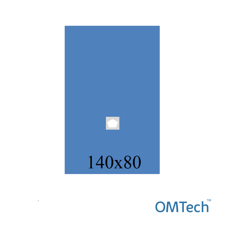 Покриття операційне OMTech™ для гінекологічних операцій №3 140см х 80см з адгезивним перінеальним ромбовидним операційним полем 10см х 10см (СМС - 35 г/м2)